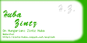huba zintz business card
